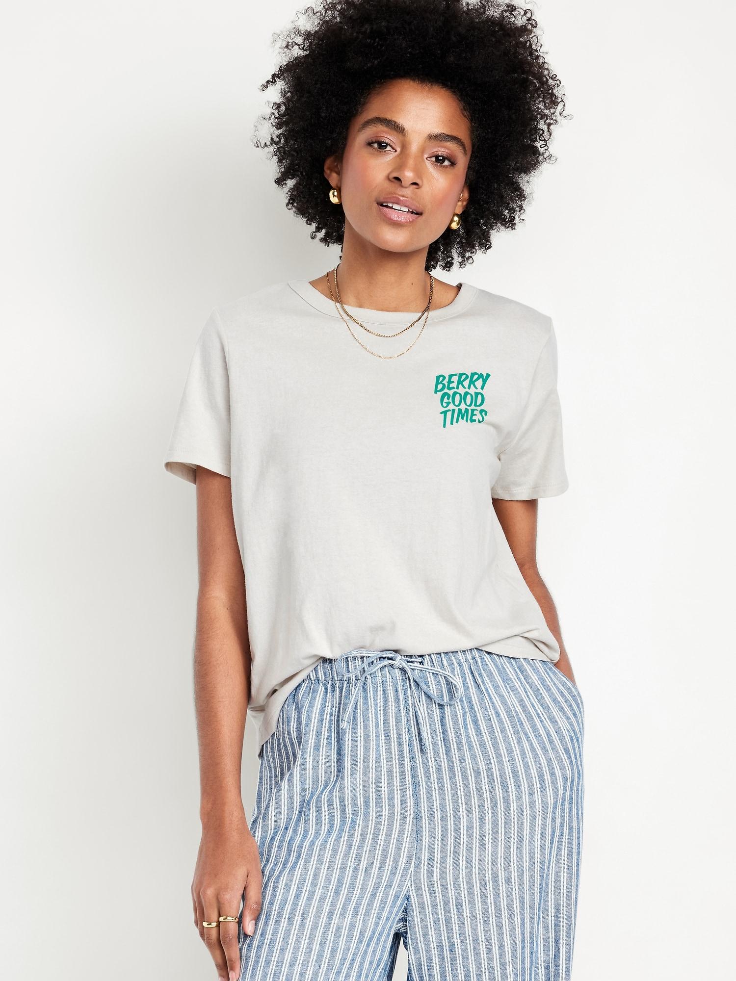 everywear graphic crew-neck tee for women