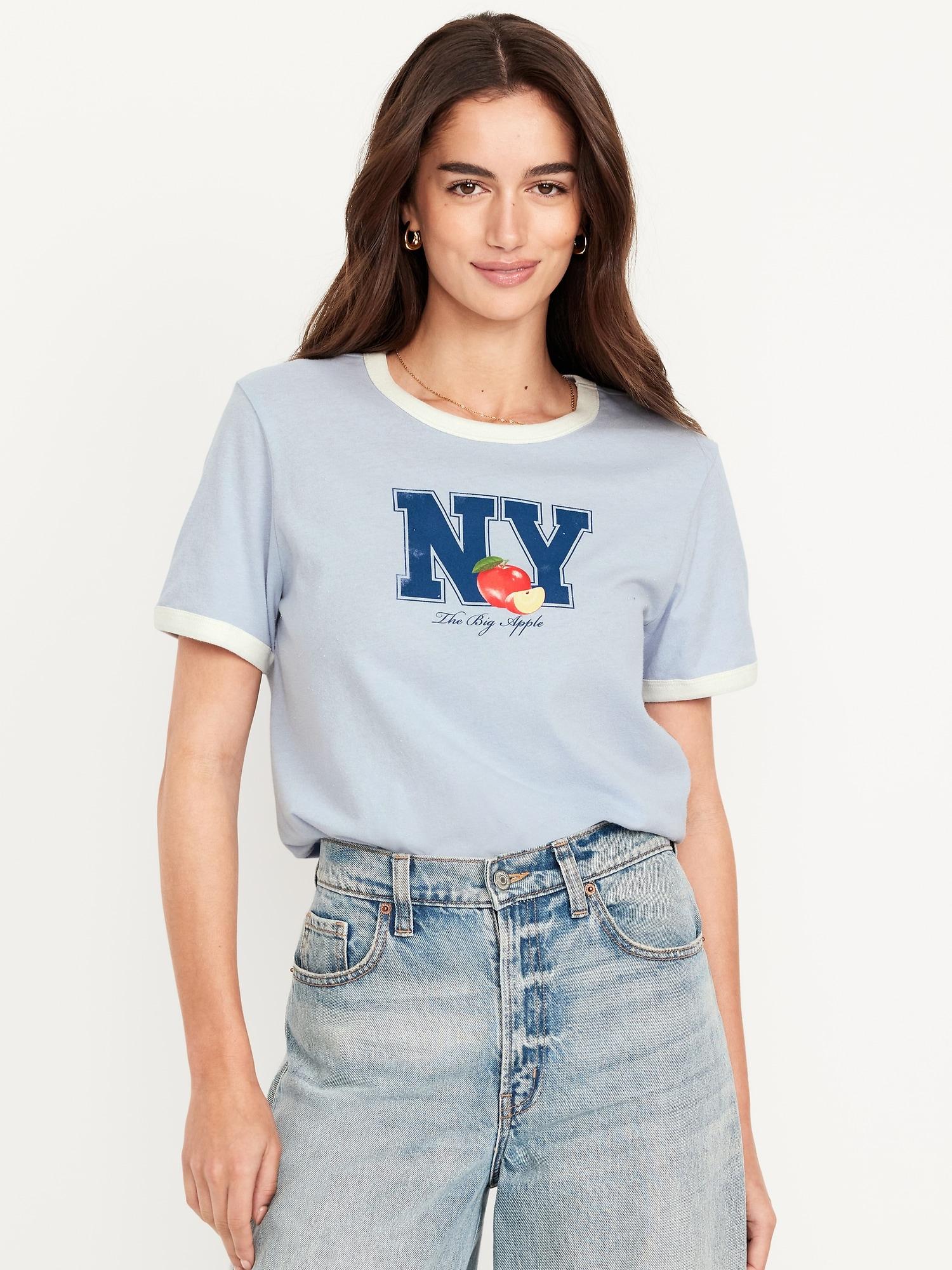 everywear graphic crew-neck tee for women