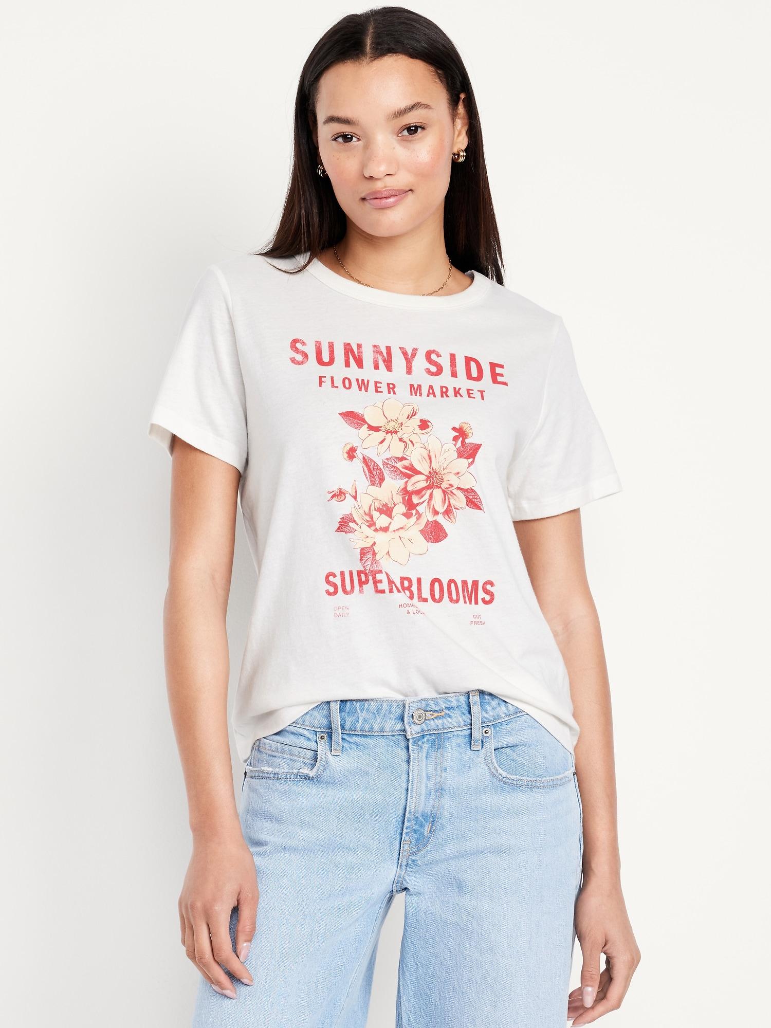 everywear graphic crew-neck tee for women
