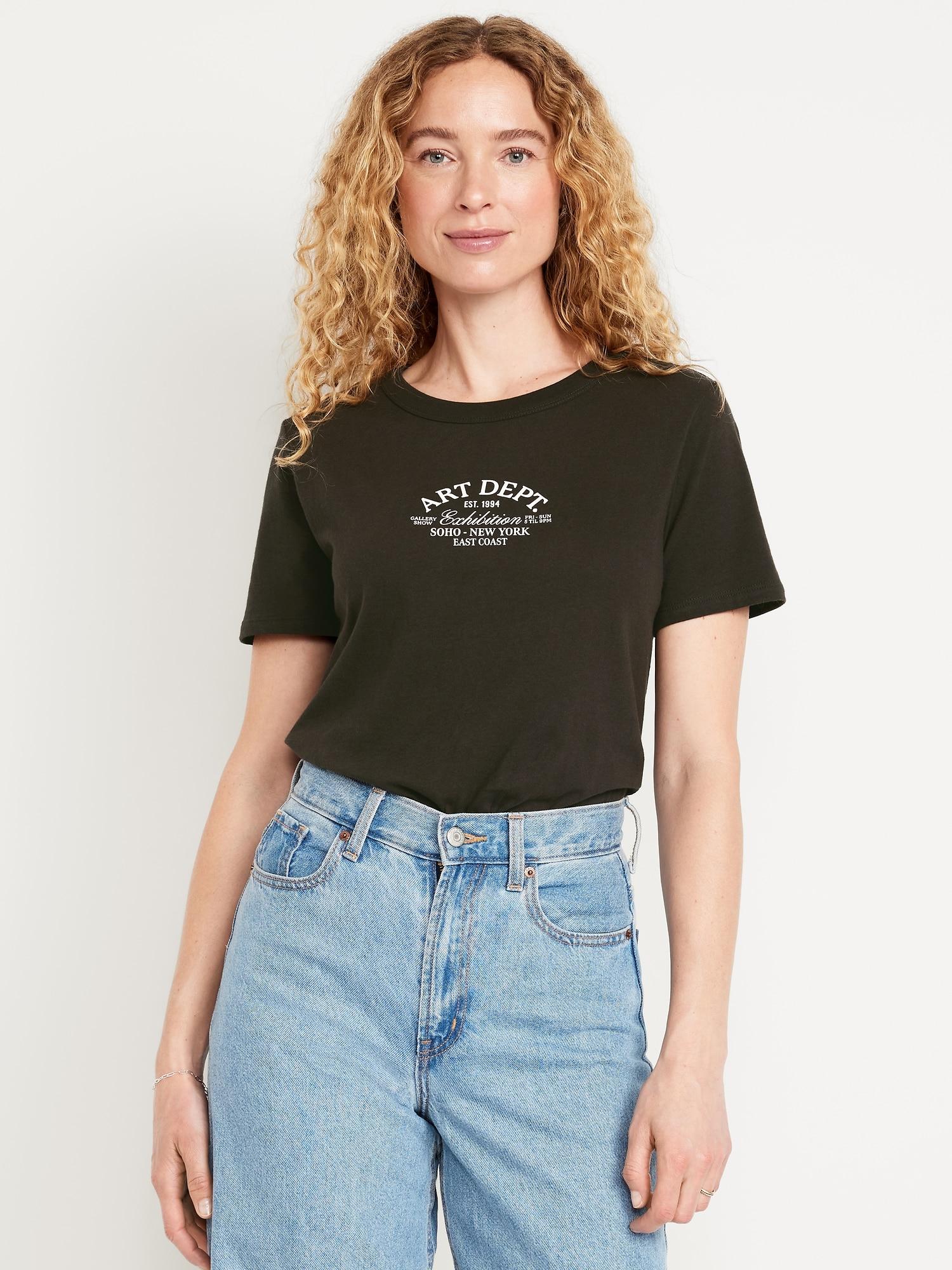 everywear graphic crew-neck tee for women