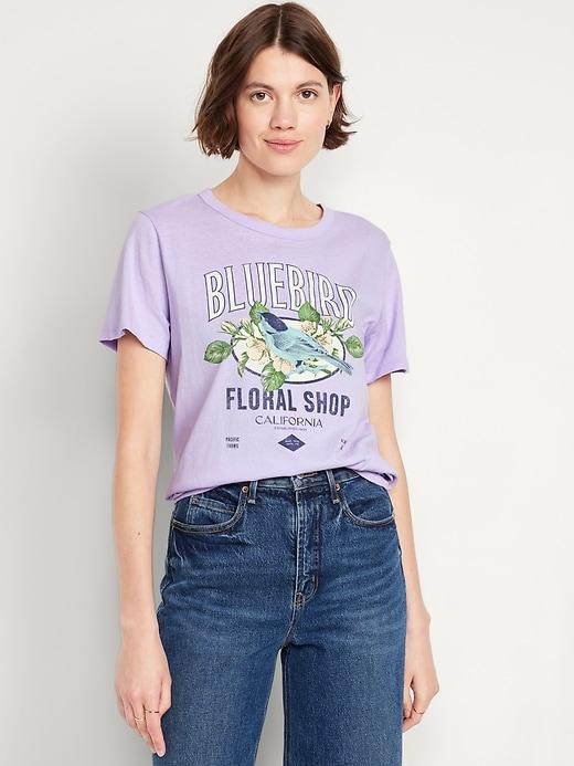 everywear graphic crew-neck tee for women