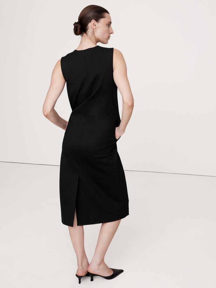 everywhere ponte column midi dress