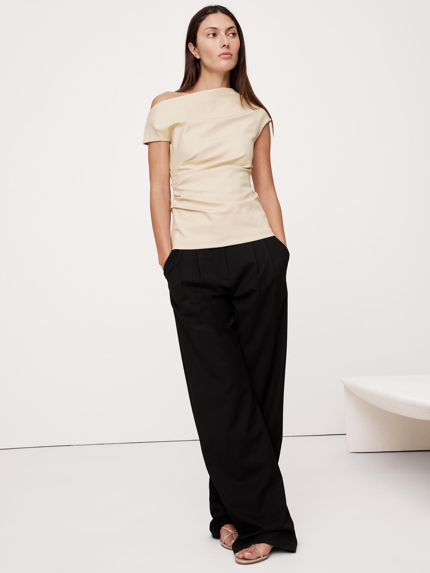 everywhere ponte one-shoulder top