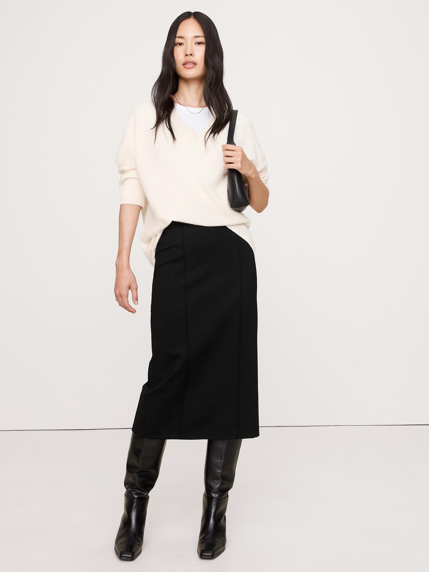 everywhere ponte pencil skirt