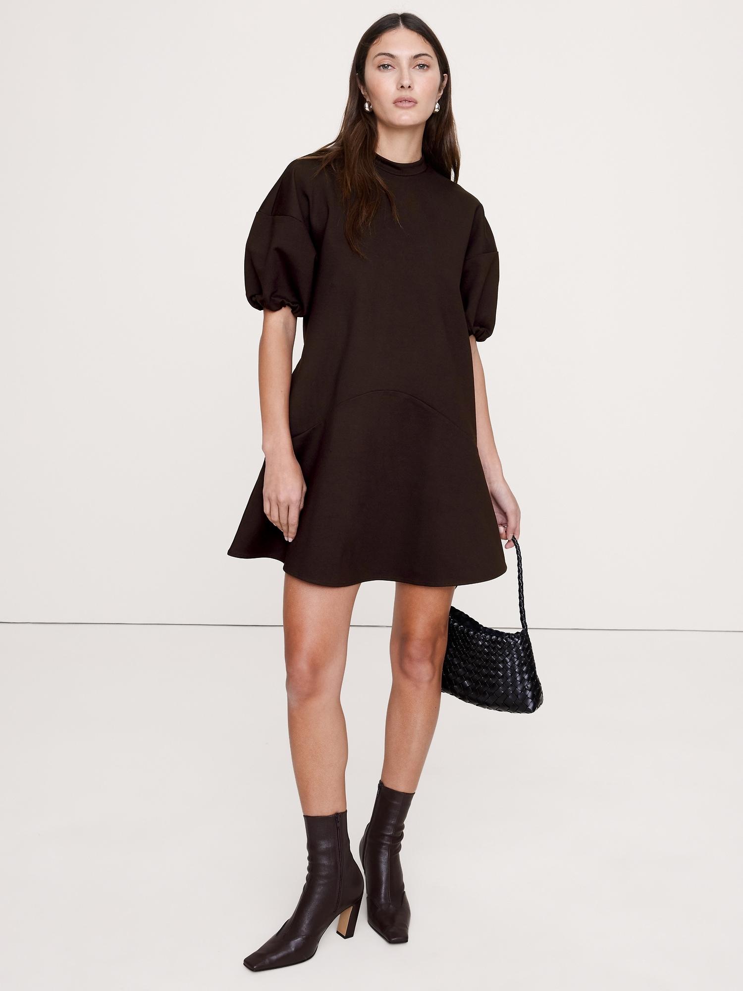 everywhere ponte puff-sleeve mini dress
