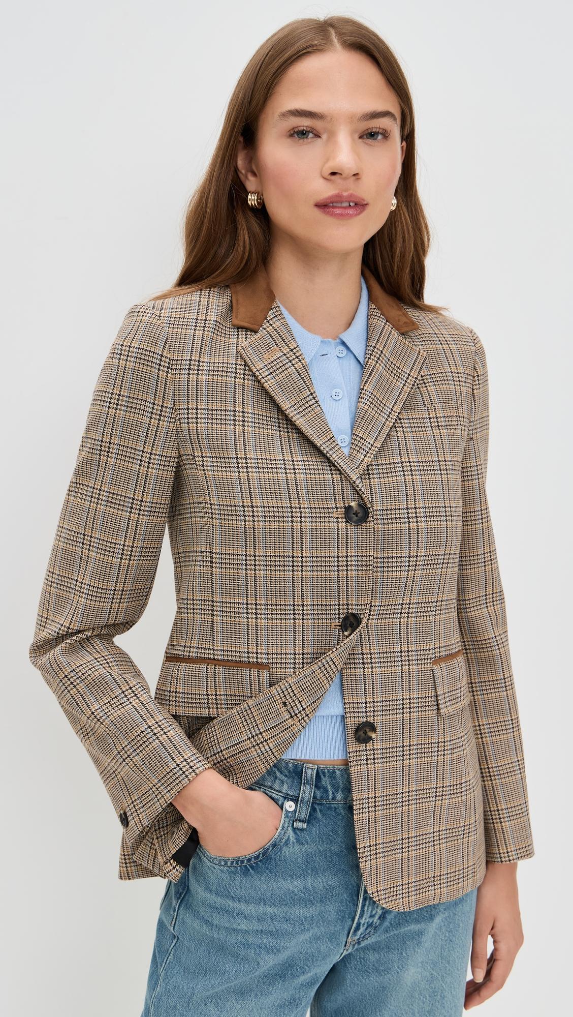 evia plaid blazer