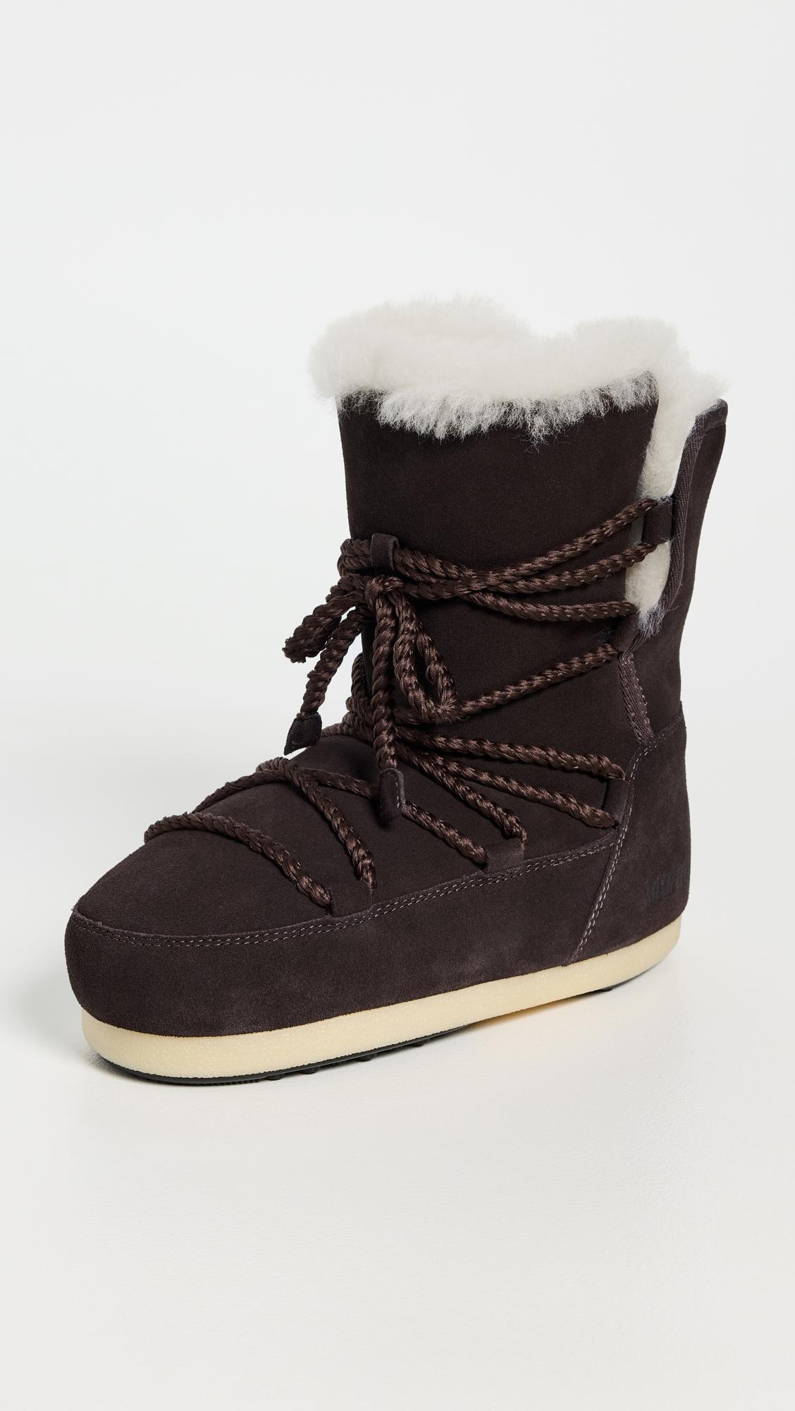 evx suede shearling boots
