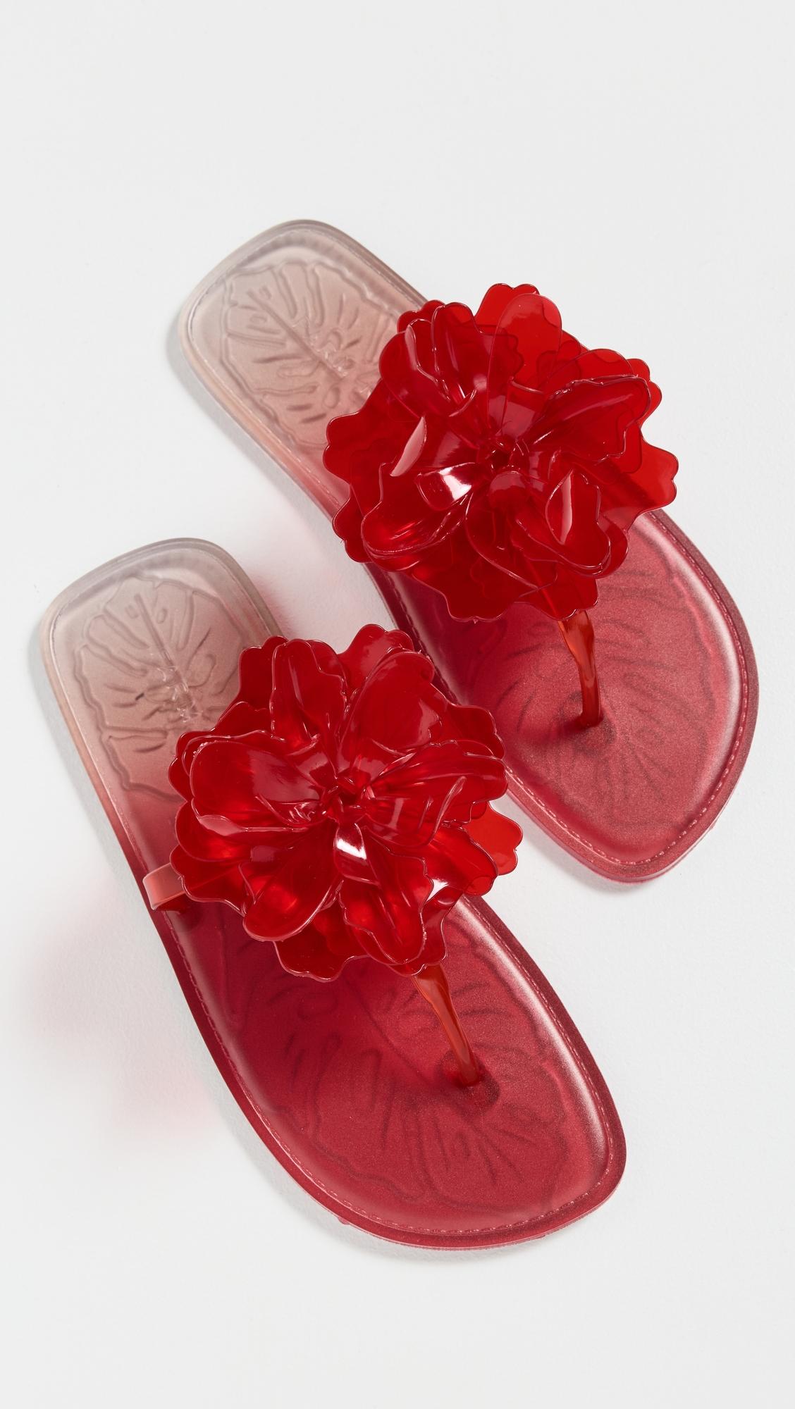 exclusive flower jelly flat sandals