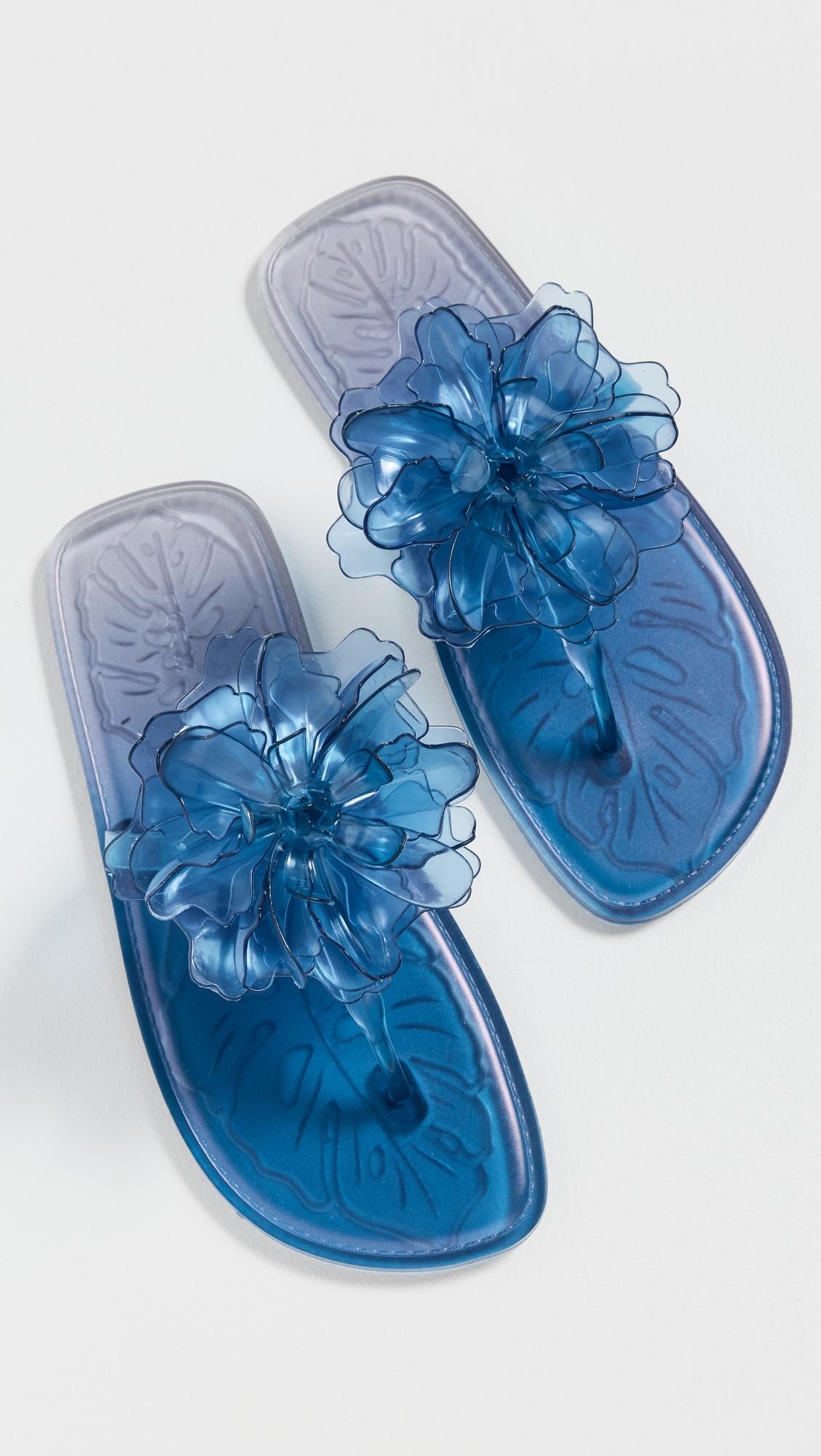 exclusive flower jelly flat sandals