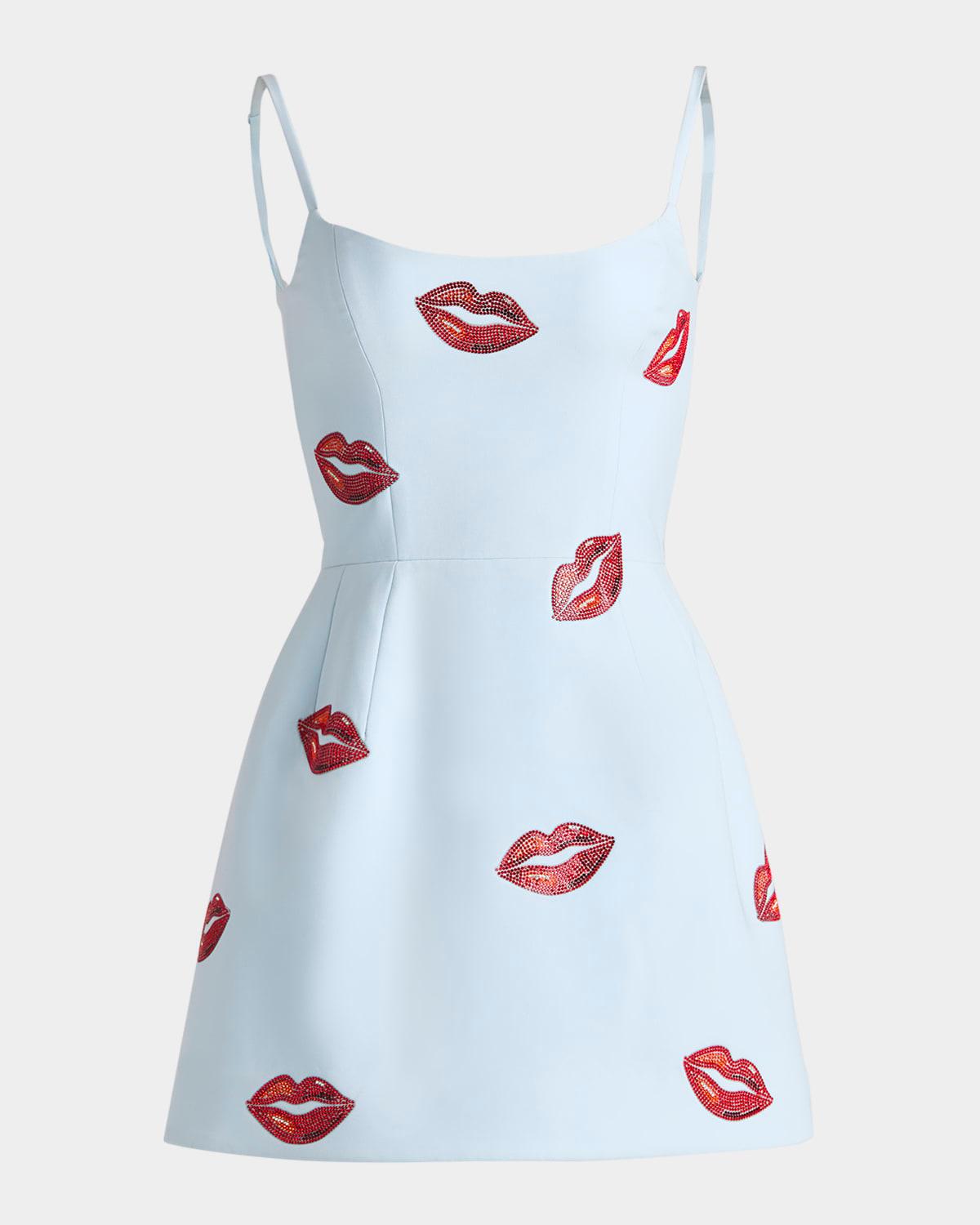 exclusive yasmin rhinestone kiss mini dress