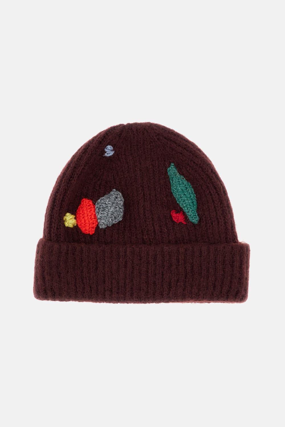 exquisite j embroidered wool beanie