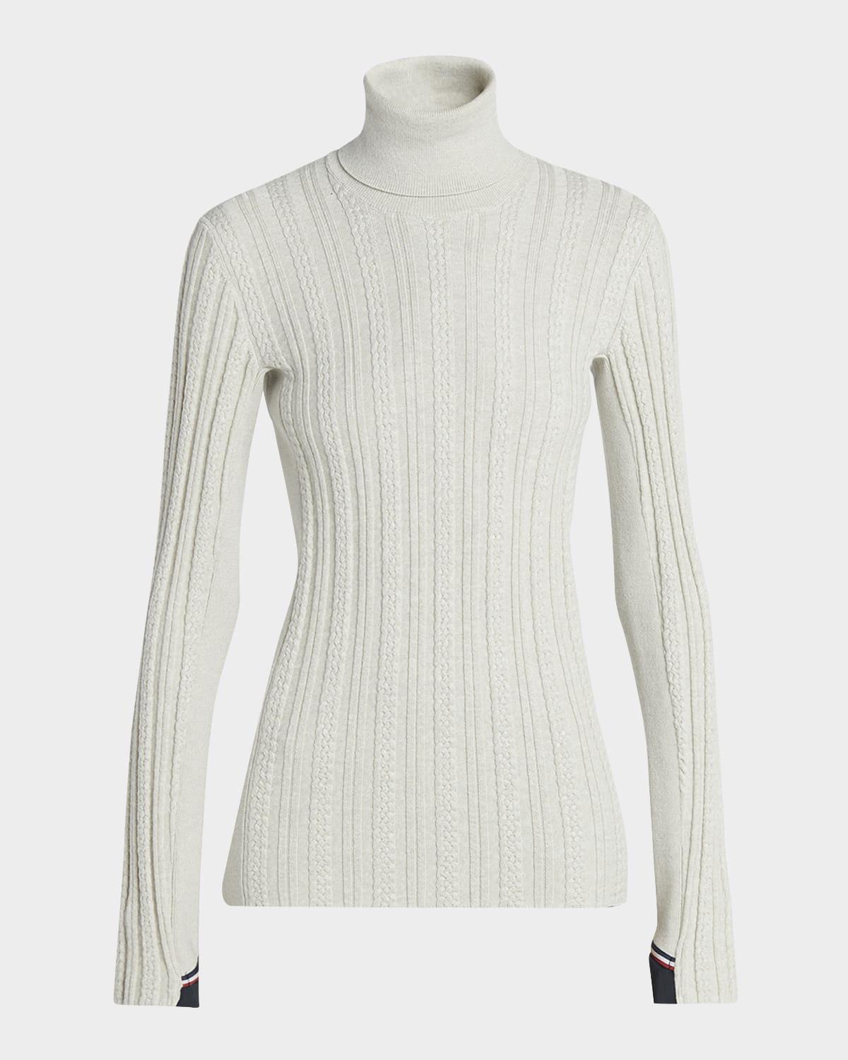 extra-fine wool-blend turtleneck top