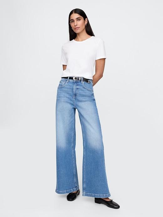 extra high rise stride wide-leg jeans