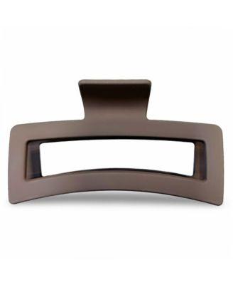 extra large rectangular claw clip brown