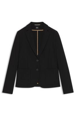 extra-slim-fit jacket in stretch fabric- black women's tailored jackets