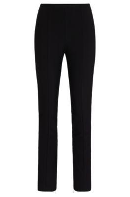 extra-slim-fit trousers in performance-stretch fabric- black women's formal pants
