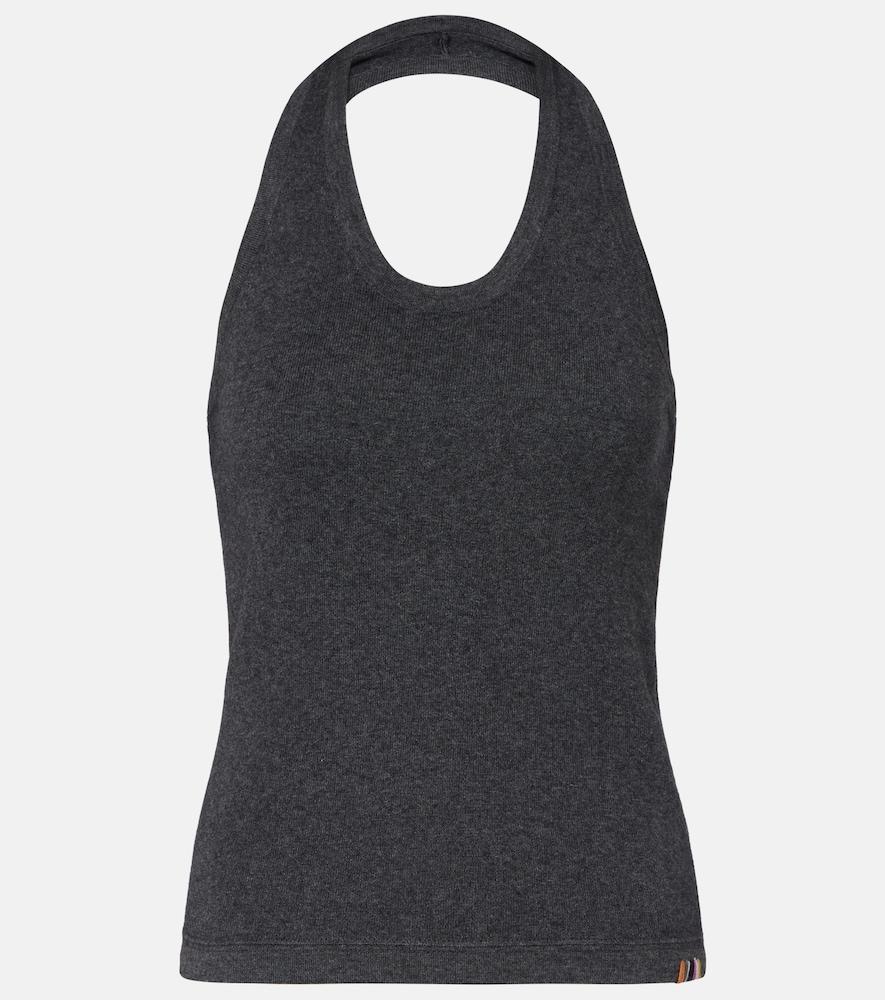 extreme cashmere jerry halterneck cotton and cashmere top