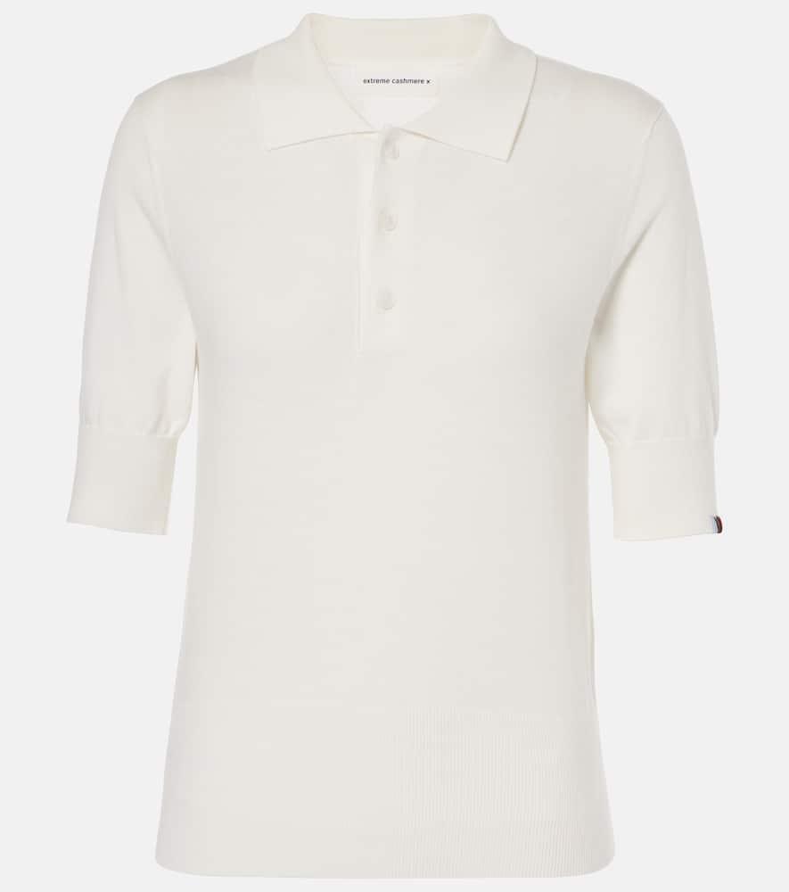 extreme cashmere knitted cotton and cashmere polo shirt