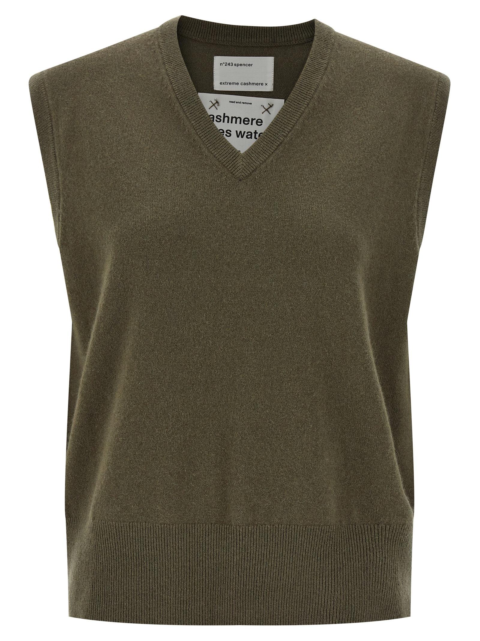 extreme cashmere n°243 spencer vest green cachemire nylon elastane gilet - women