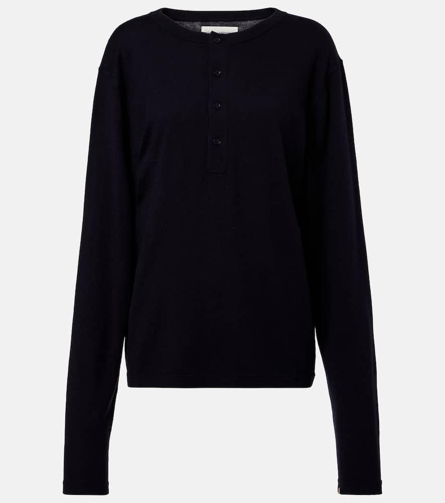 extreme cashmere n°370 herman cotton and cashmere henley shirt