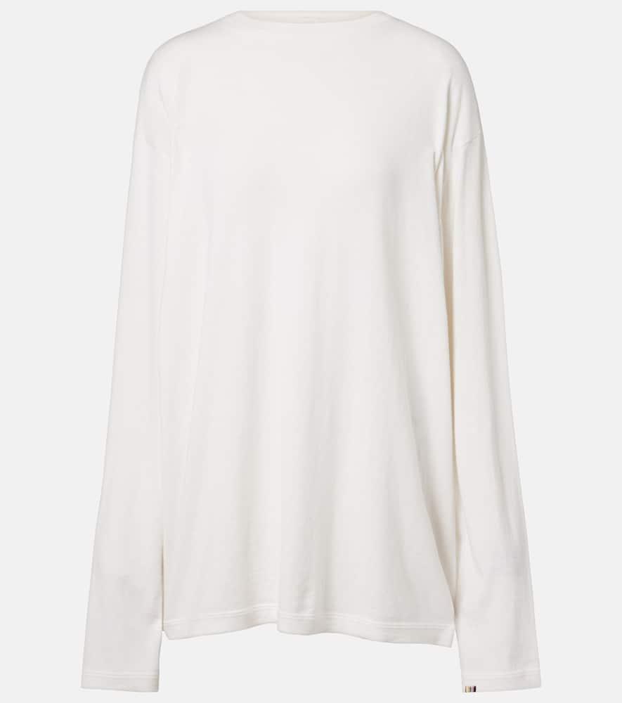 extreme cashmere n°452 rock cotton and cashmere top