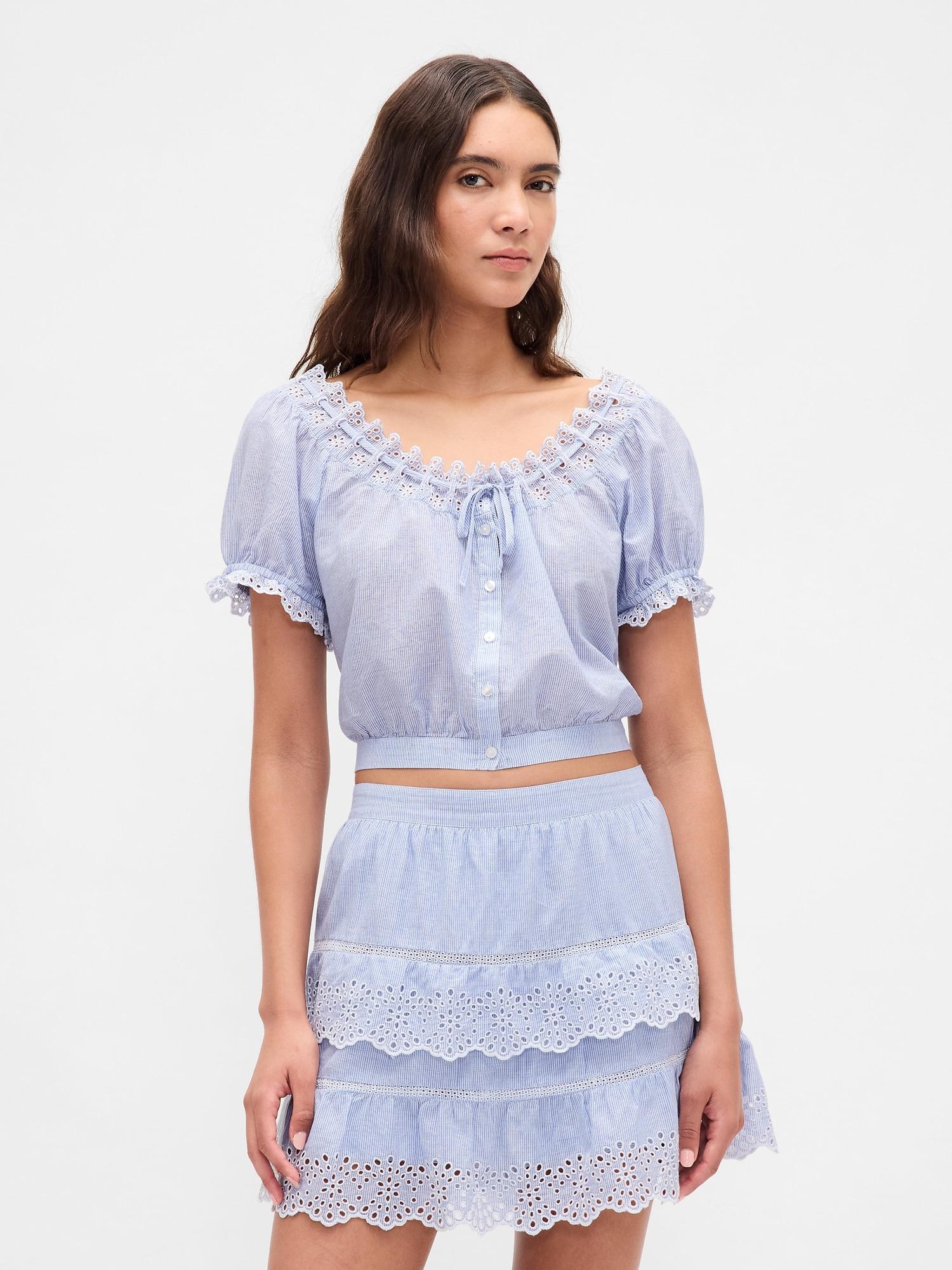 eyelet crop top
