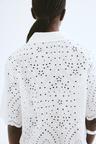 eyelet-embroidered cotton shirt