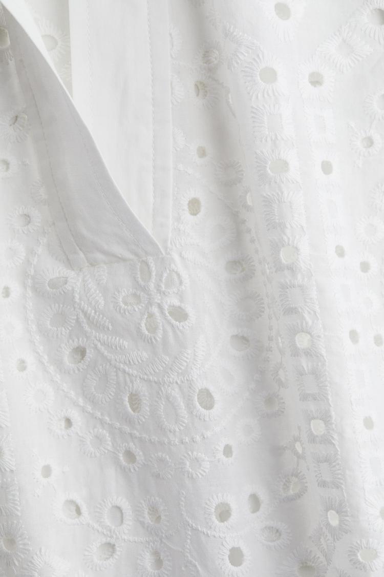 eyelet-embroidered cotton shirt