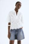 eyelet-embroidered cotton shirt