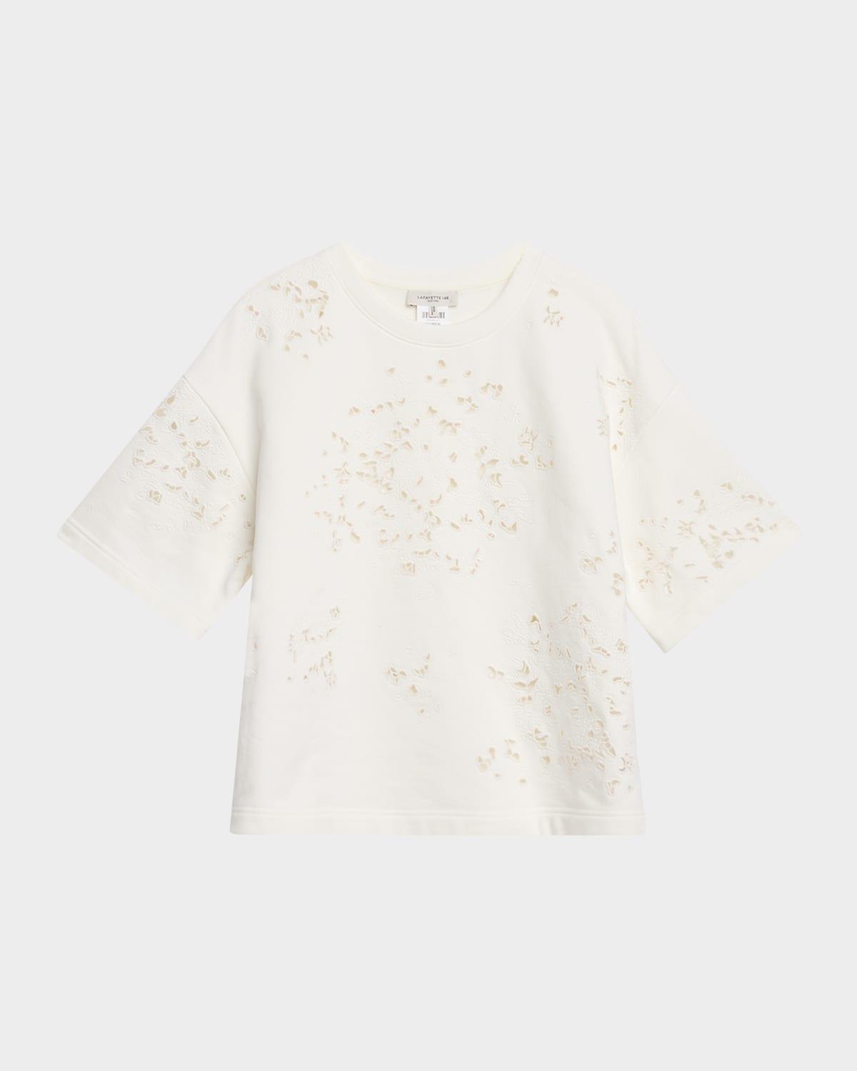 eyelet-embroidered cotton sweatshirt