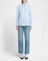eyelet embroidered ruffle button-down shirt