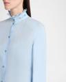 eyelet embroidered ruffle button-down shirt