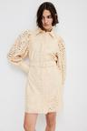 eyelet embroidered shirt dress