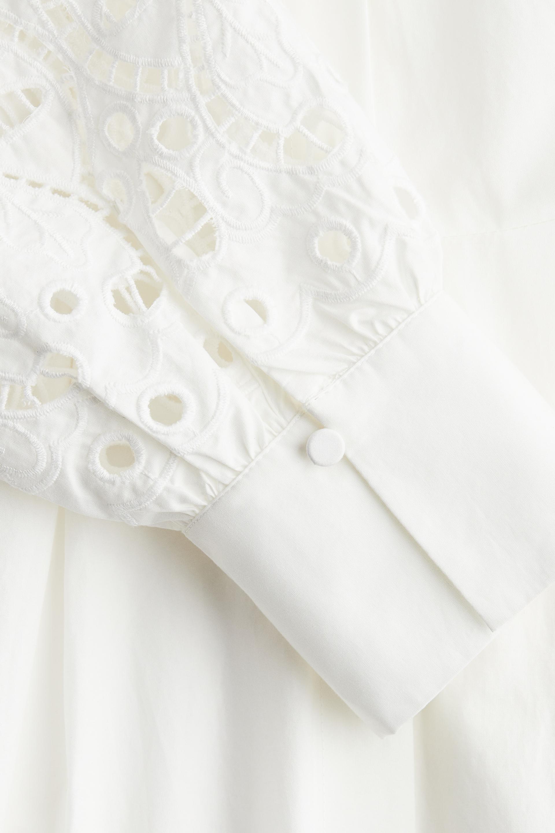 eyelet embroidered shirt dress