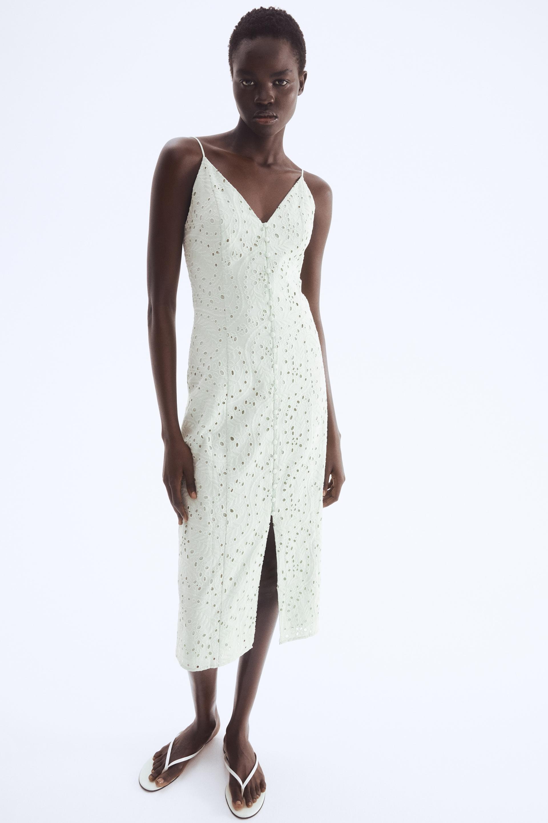 eyelet-embroidered strappy dress
