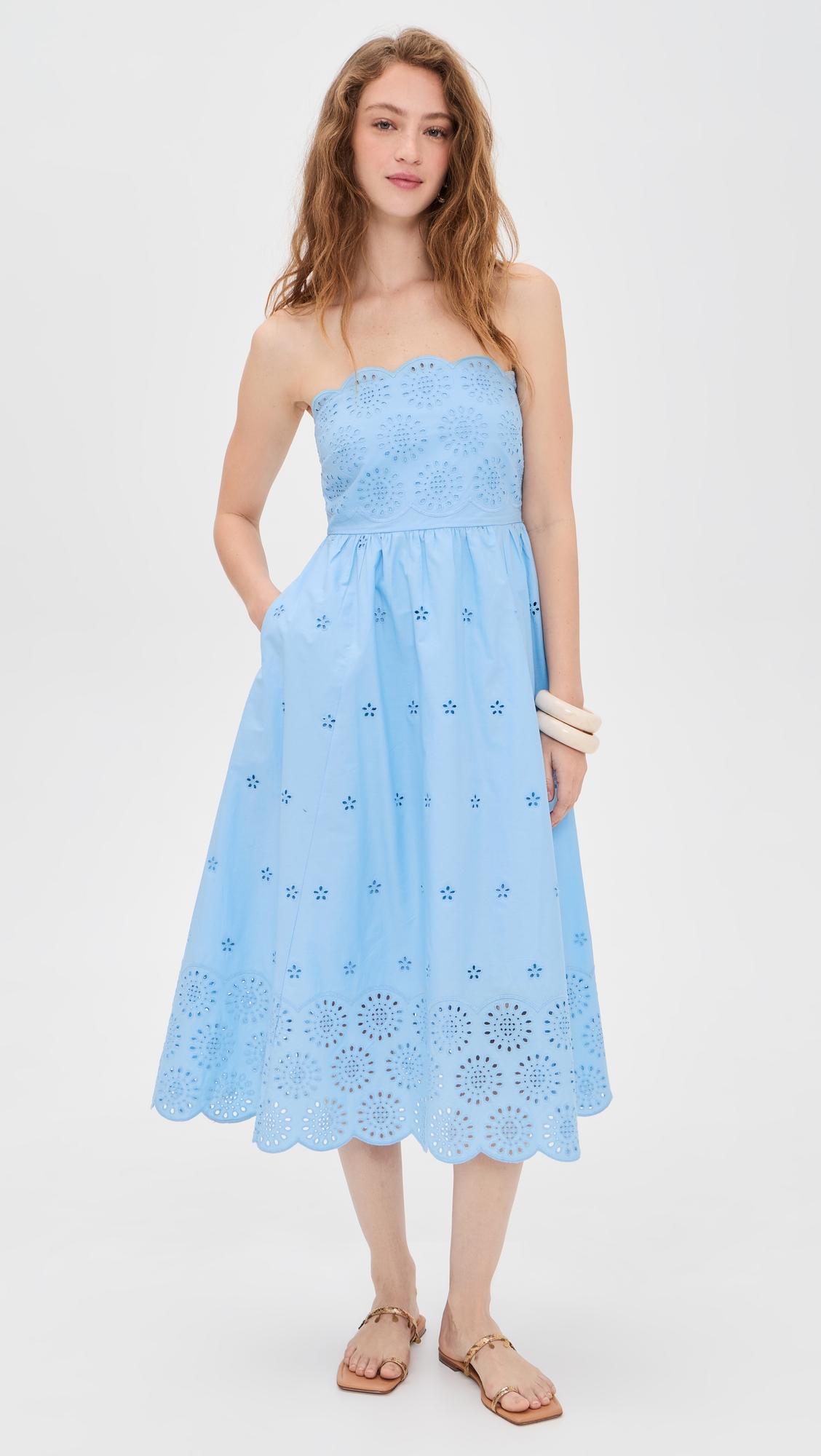eyelet midi dress