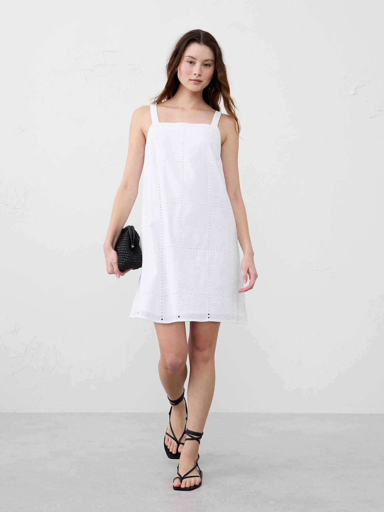 eyelet mini dress