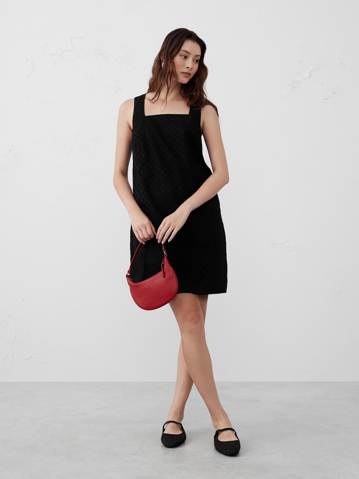 eyelet mini shift dress