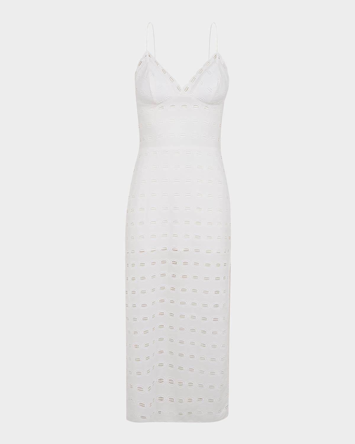 eyelet raya midi dress