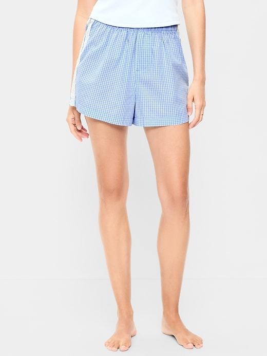 eyelet-trim boxer pajama shorts