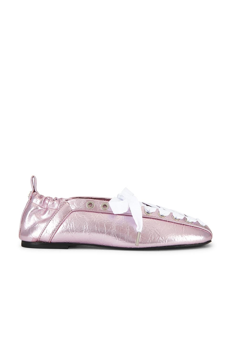 eyelets lace up ballerina flat