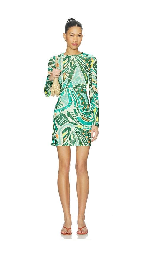 eywasouls malibu scarlet mini dress in green,yellow.