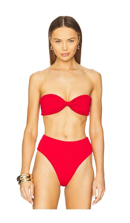 f e l l a bernie bikini top in red.