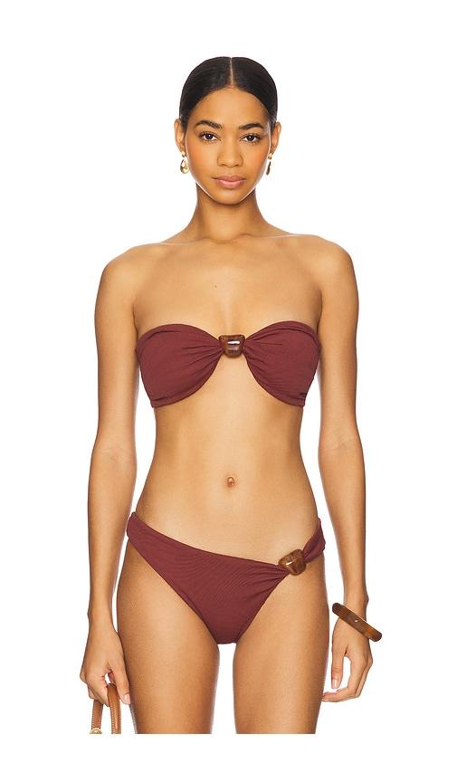 f e l l a eli bikini top in brick.