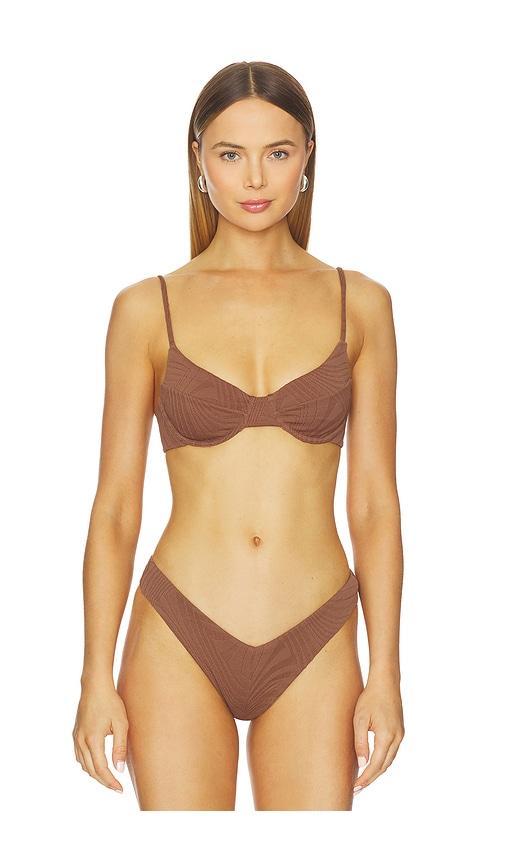 f e l l a gareth bikini top in brown.