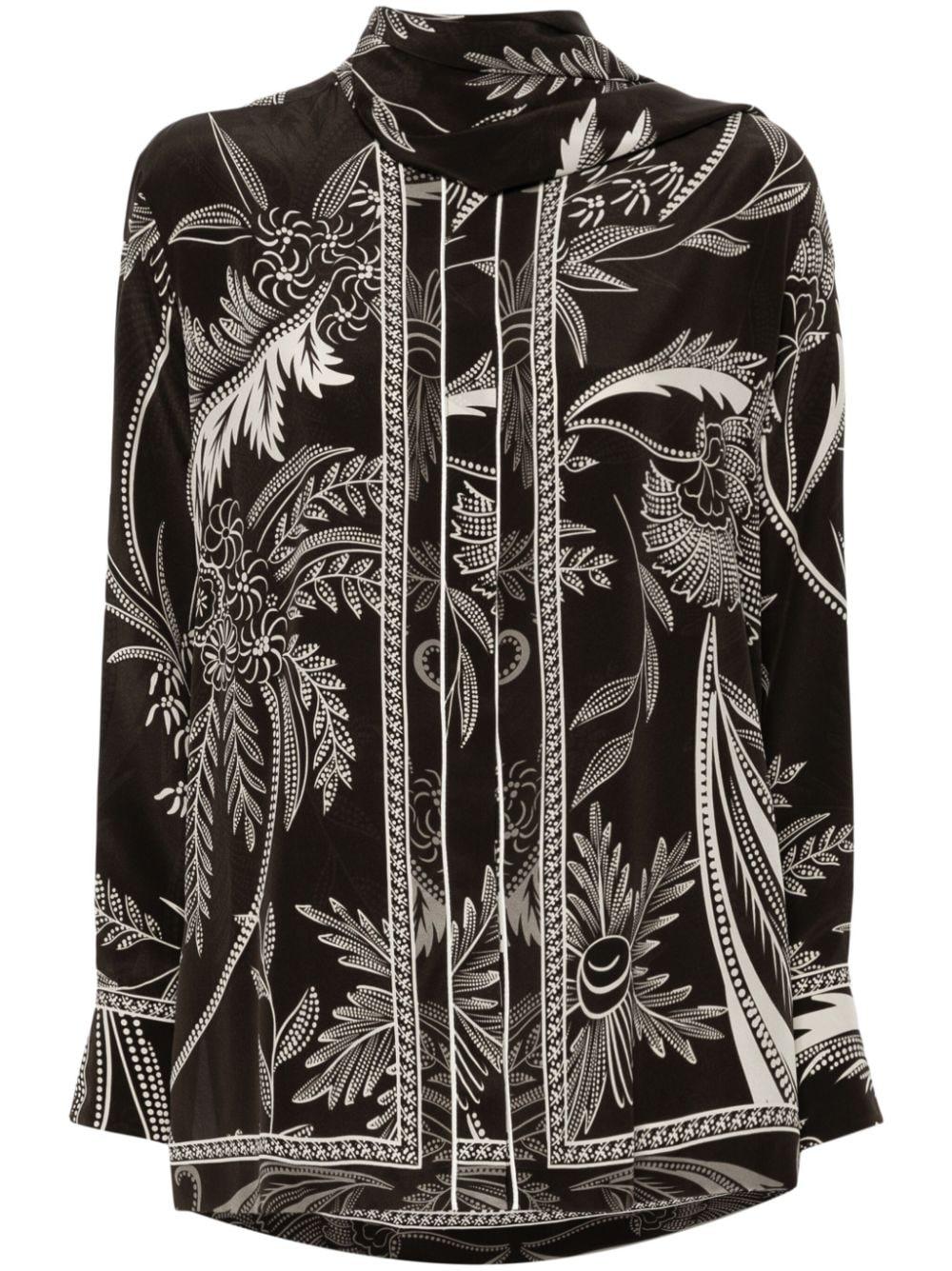 f. r.s . shirts brown silk - women