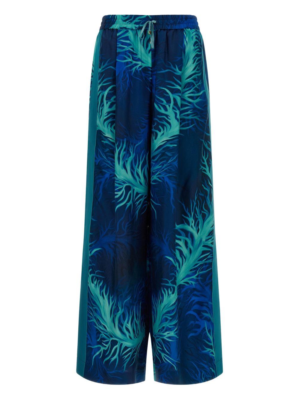 f. r.s . trousers blue silk - women