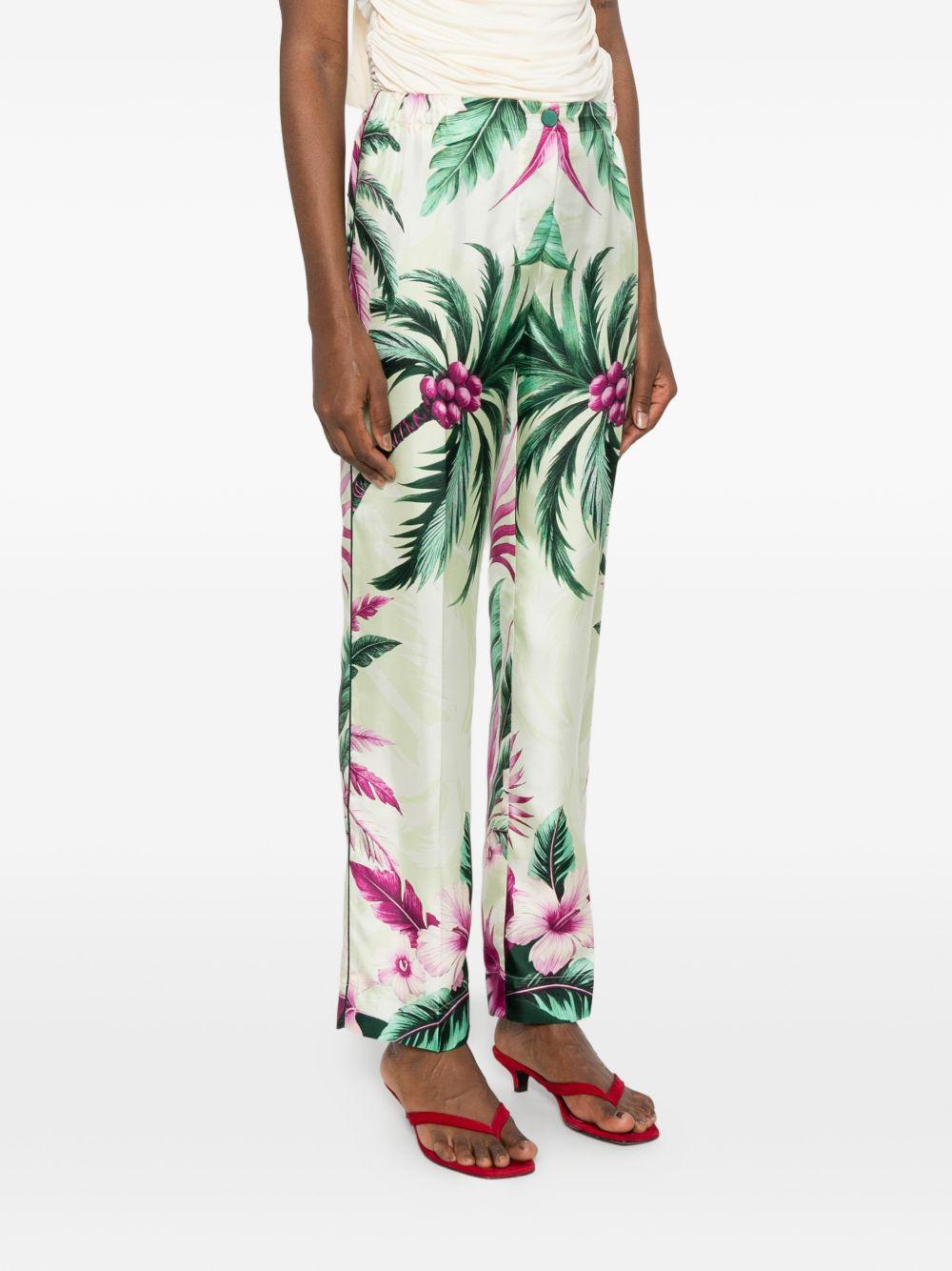f. r.s . trousers green silk - women