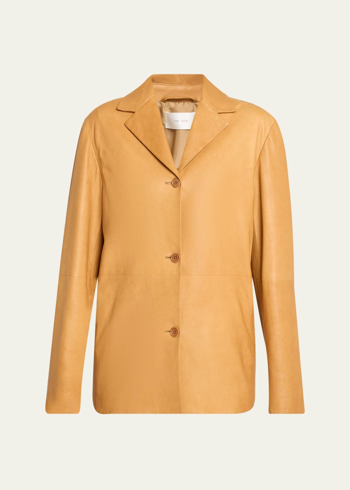 fabian single-breasted leather jacket