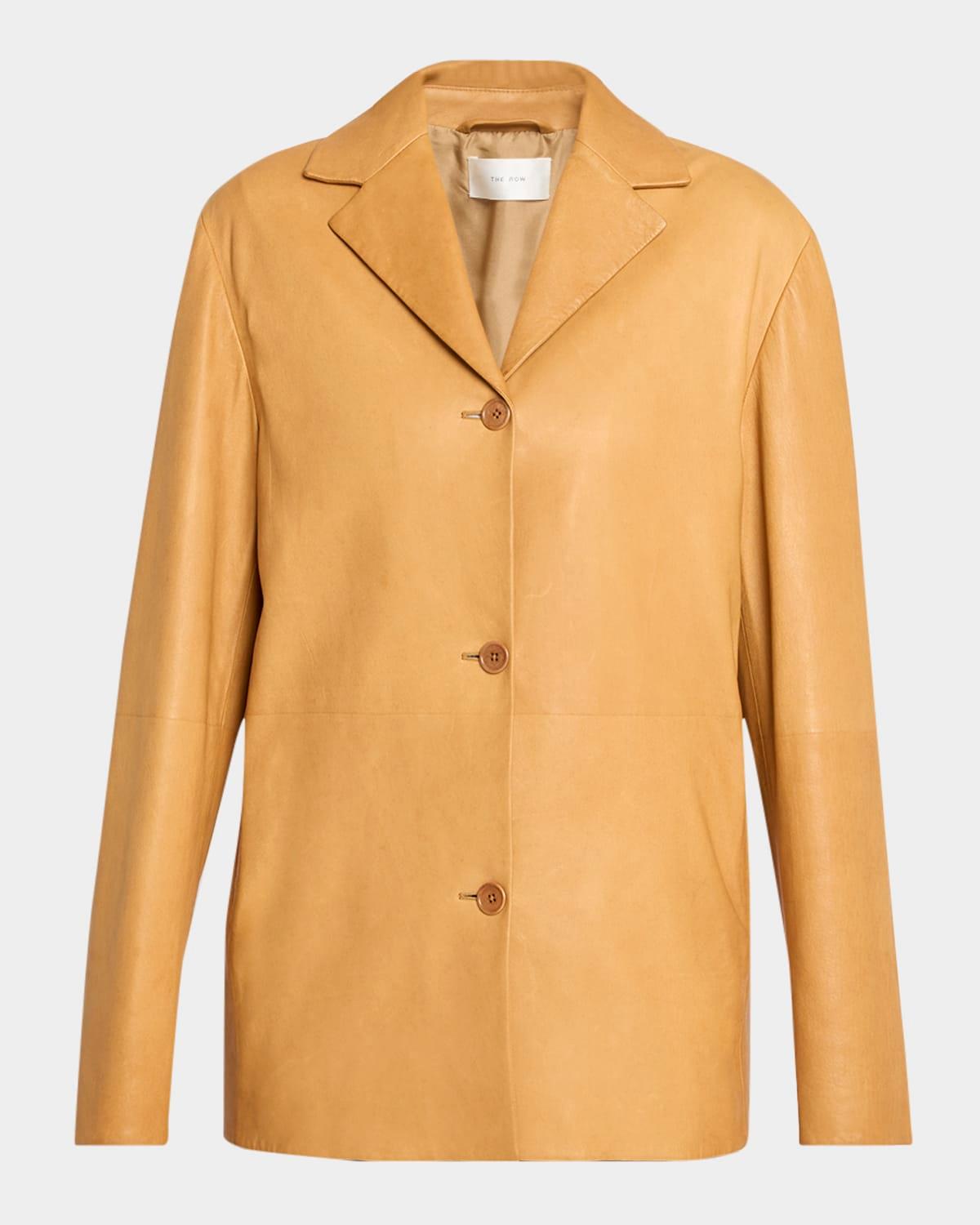 fabian single-breasted leather jacket